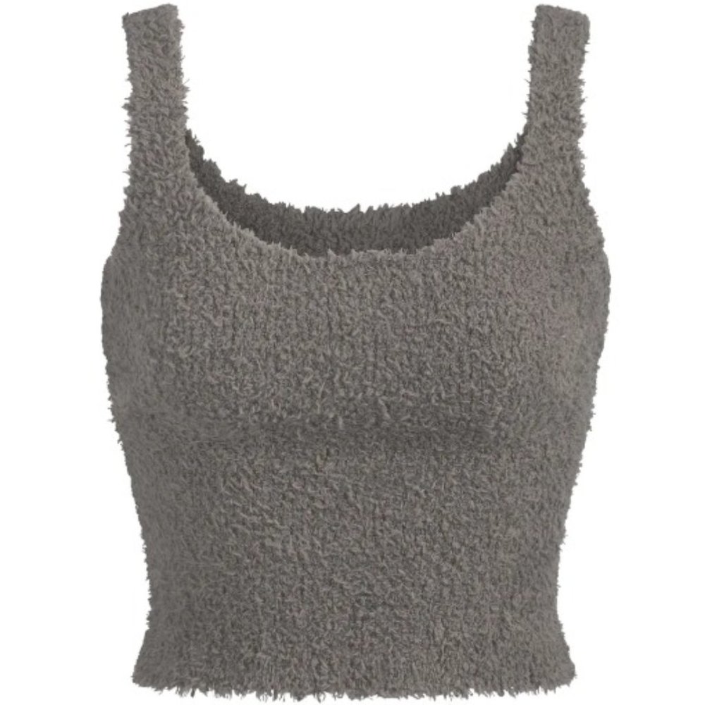 Skims Cozy Knit Tank, Size S/M, Color: Smoke